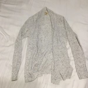 Gray and white cardigan